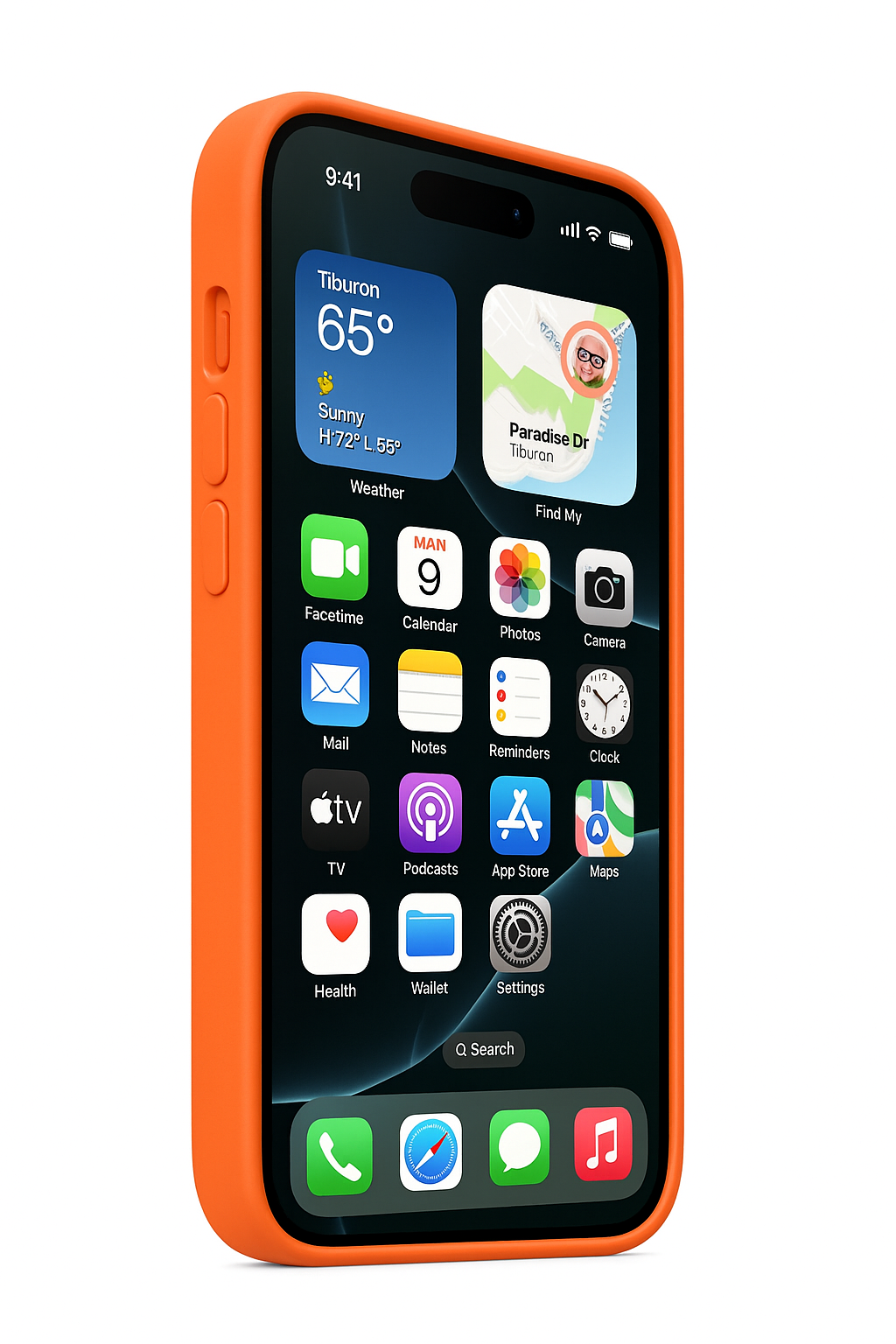 Husa din silicon pentru Iphone 14 portocaliu